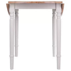Table à manger Sorella 5 pièces Naturel/Blanc : Plateau rond à rallonge, Bois massif, 4 chaises Windsor