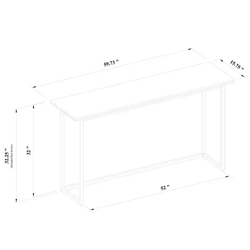 Console Hidden Hills en matériaux mixtes, marron : Meuble d'entrée, largeur 60"