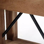 Table d'appoint en menuiserie avec étagère : Style industriel moderne, cadre en bois massif