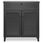 Calvin Shoe - Armoire de rangement - Espresso : Organiseur moderne avec 4 étagères et un tiroir