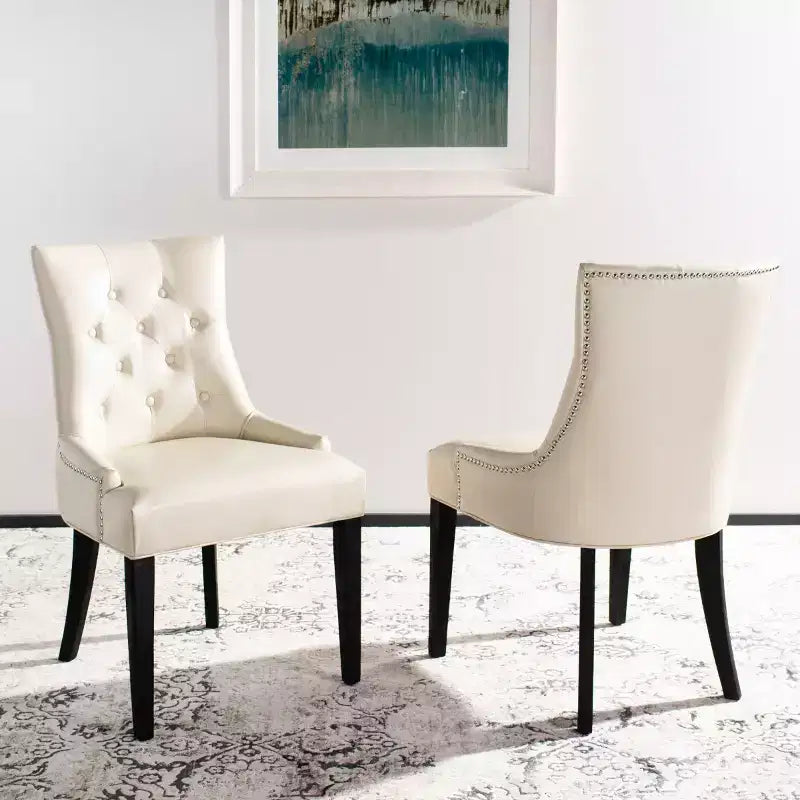 Chaise de salle à manger capitonnée Abby 19 po avec garniture cloutée (2 chaises) - MCR4701