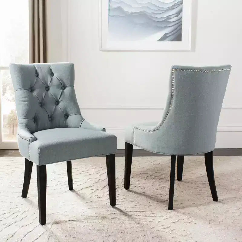 Chaise de salle à manger capitonnée Abby 19 po avec garniture cloutée (2 chaises) - MCR4701