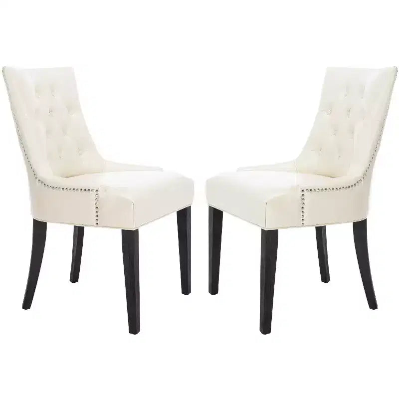 Chaise de salle à manger capitonnée Abby 19 po avec garniture cloutée (2 chaises) - MCR4701