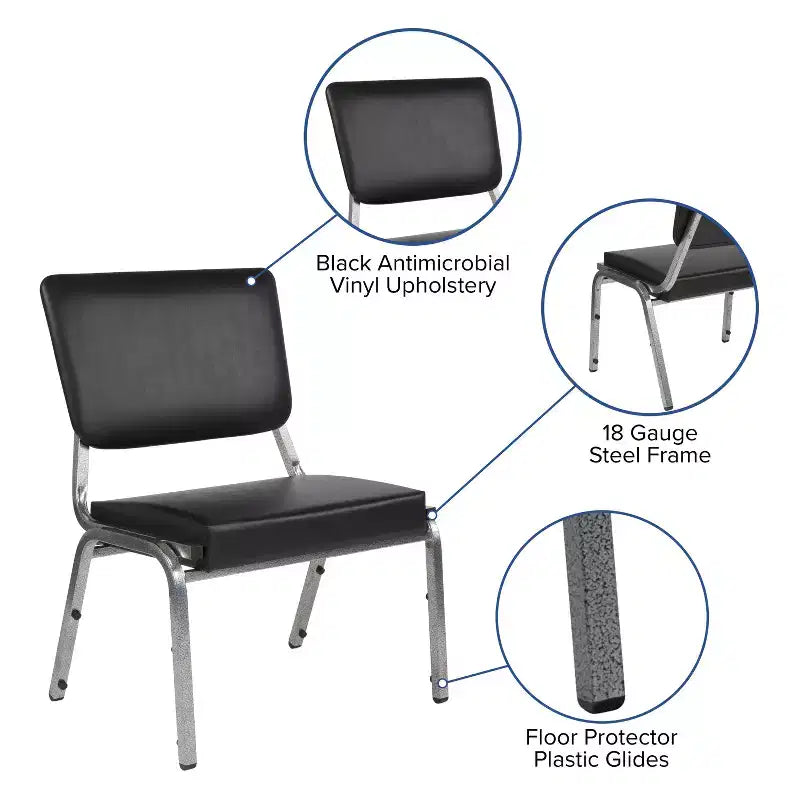 Chaise bariatrique à dossier ouvert, antibactérienne, 450 kg