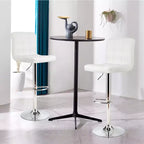 Tabourets de bar réglables en cuir PU pivotants pour comptoir de cuisine, blanc