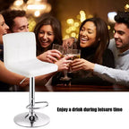 Tabourets de bar réglables en cuir PU pivotants pour comptoir de cuisine, blanc