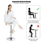 Tabourets de bar réglables en cuir PU pivotants pour comptoir de cuisine, blanc