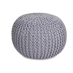 BirdRock Home Round Pouf Foot Stool Ottoman - Light Grey