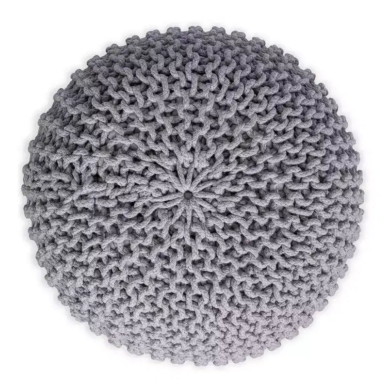 Pouf rond repose-pieds - Gris clair