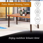 Table à manger rectangulaire en bois d'acacia Meuble rustique intérieur et extérieur
