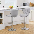 2 tabourets de bar pivotants à hauteur réglable en similicuir et rembourrés