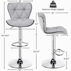 2 tabourets de bar pivotants à hauteur réglable en similicuir et rembourrés
