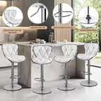 2 tabourets de bar pivotants à hauteur réglable en similicuir et rembourrés