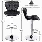 2 tabourets de bar pivotants à hauteur réglable en similicuir et rembourrés