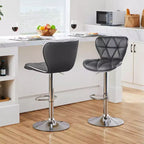 2 tabourets de bar pivotants à hauteur réglable en similicuir et rembourrés