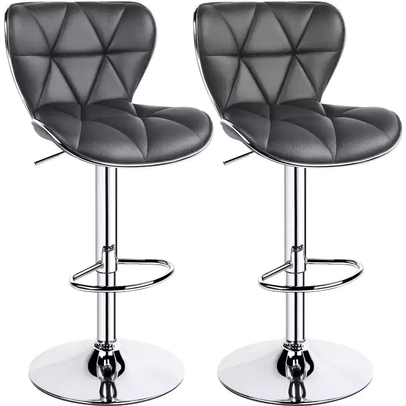 2 tabourets de bar pivotants à hauteur réglable en similicuir et rembourrés
