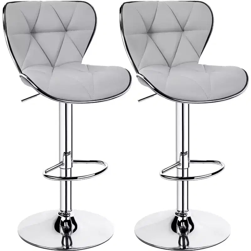 2 tabourets de bar pivotants à hauteur réglable en similicuir et rembourrés