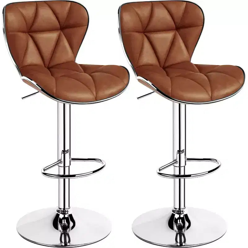 2 tabourets de bar pivotants à hauteur réglable en similicuir et rembourrés