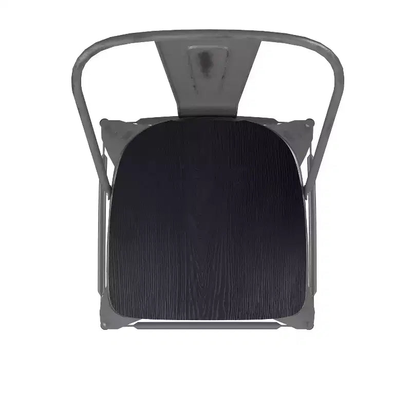 Tabouret de comptoir intérieur Lincoln de 61 cm de haut avec dossier et assise en bois de polyrésine
