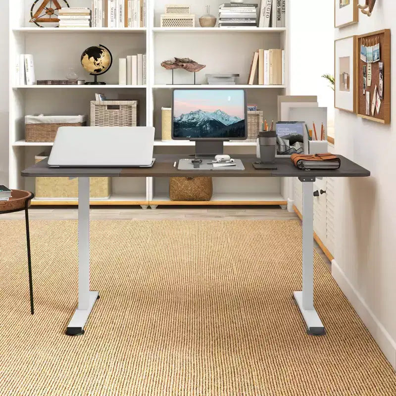 Bureau debout réglable en hauteur électrique, Poste de travail informatique assis-debout pour bureau à domicile