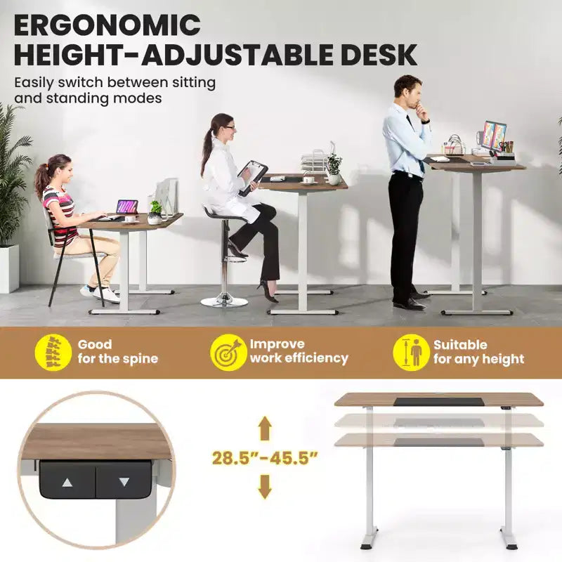 Bureau debout réglable en hauteur électrique, Poste de travail informatique assis-debout pour bureau à domicile