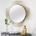 Miroir mural géométrique en métal