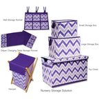 Panier à linge violet MixNMatch avec cadre en bois