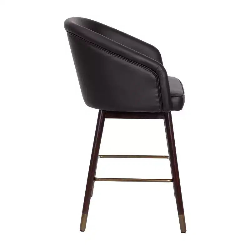 Tabouret de bar rembourré en bois, hauteur comptoir (lot de 2)
