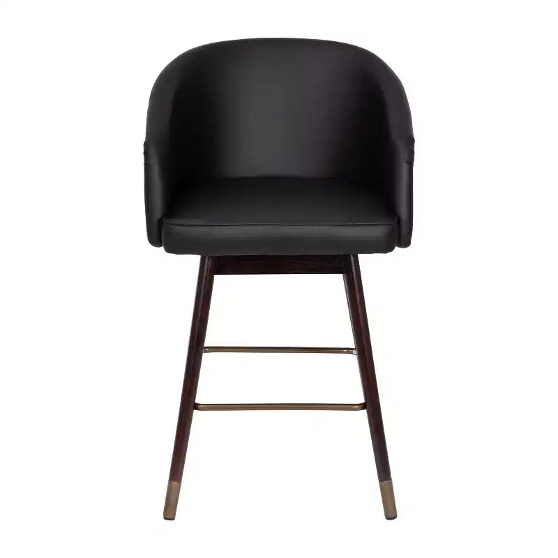 Tabouret de bar rembourré en bois, hauteur comptoir (lot de 2)