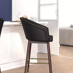 Tabouret de bar rembourré en bois, hauteur comptoir (lot de 2)