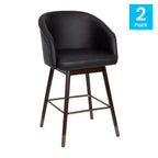 Tabouret de bar rembourré en bois, hauteur comptoir (lot de 2)
