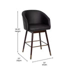 Tabouret de bar rembourré en bois, hauteur comptoir (lot de 2)