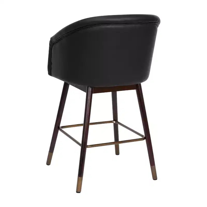 Tabouret de bar rembourré en bois, hauteur comptoir (lot de 2)