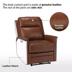 Fauteuil inclinable électrique Ottfried en cuir véritable