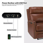 Fauteuil inclinable électrique Ottfried en cuir véritable