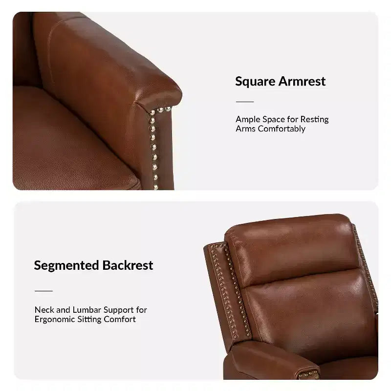 Fauteuil inclinable électrique Ottfried en cuir véritable