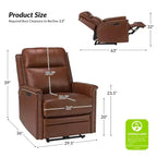 Fauteuil inclinable électrique Ottfried en cuir véritable