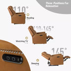 Fauteuil inclinable électrique Ottfried en cuir véritable
