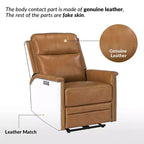 Fauteuil inclinable électrique Ottfried en cuir véritable