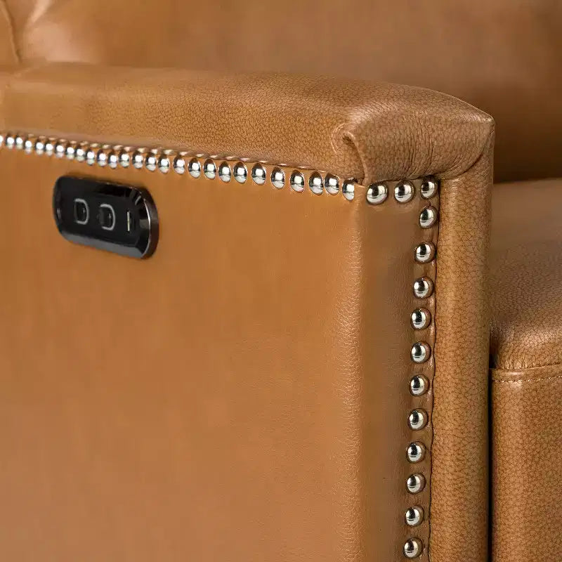 Fauteuil inclinable électrique Ottfried en cuir véritable