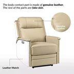 Fauteuil inclinable électrique Ottfried en cuir véritable