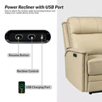 Fauteuil inclinable électrique Ottfried en cuir véritable