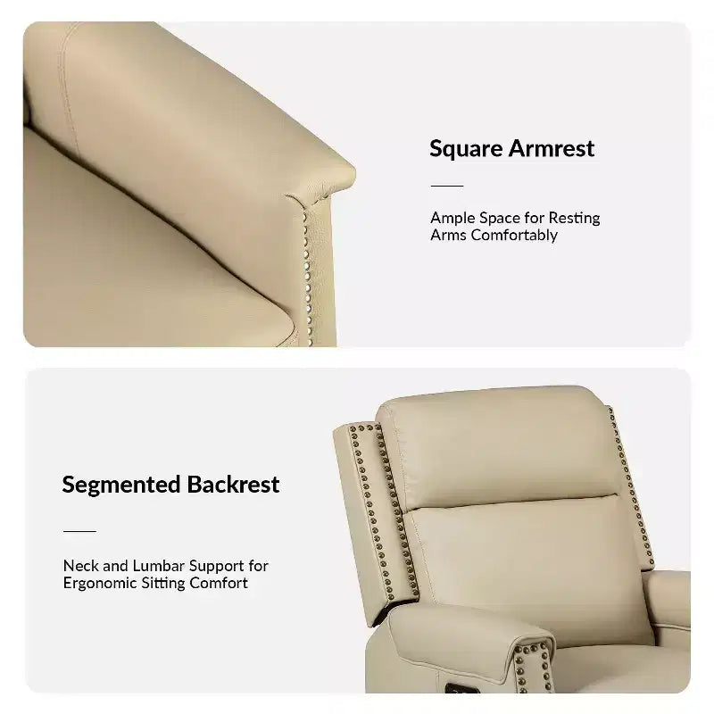 Fauteuil inclinable électrique Ottfried en cuir véritable
