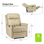 Fauteuil inclinable électrique Ottfried en cuir véritable