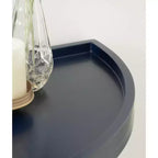 Console demi-lune Dorrah, 28x14x30, Bleu marine