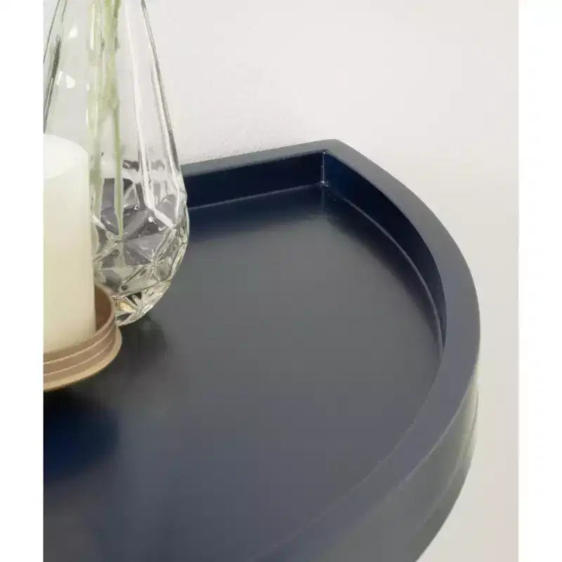 Console demi-lune Dorrah, 28x14x30, Bleu marine
