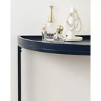 Console demi-lune Dorrah, 28x14x30, Bleu marine