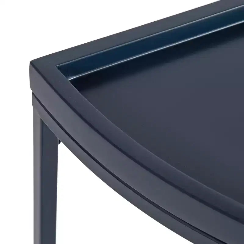 Console demi-lune Dorrah, 28x14x30, Bleu marine
