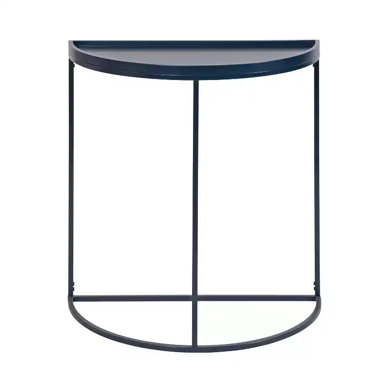 Console demi-lune Dorrah, 28x14x30, Bleu marine