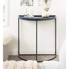Console demi-lune Dorrah, 28x14x30, Bleu marine